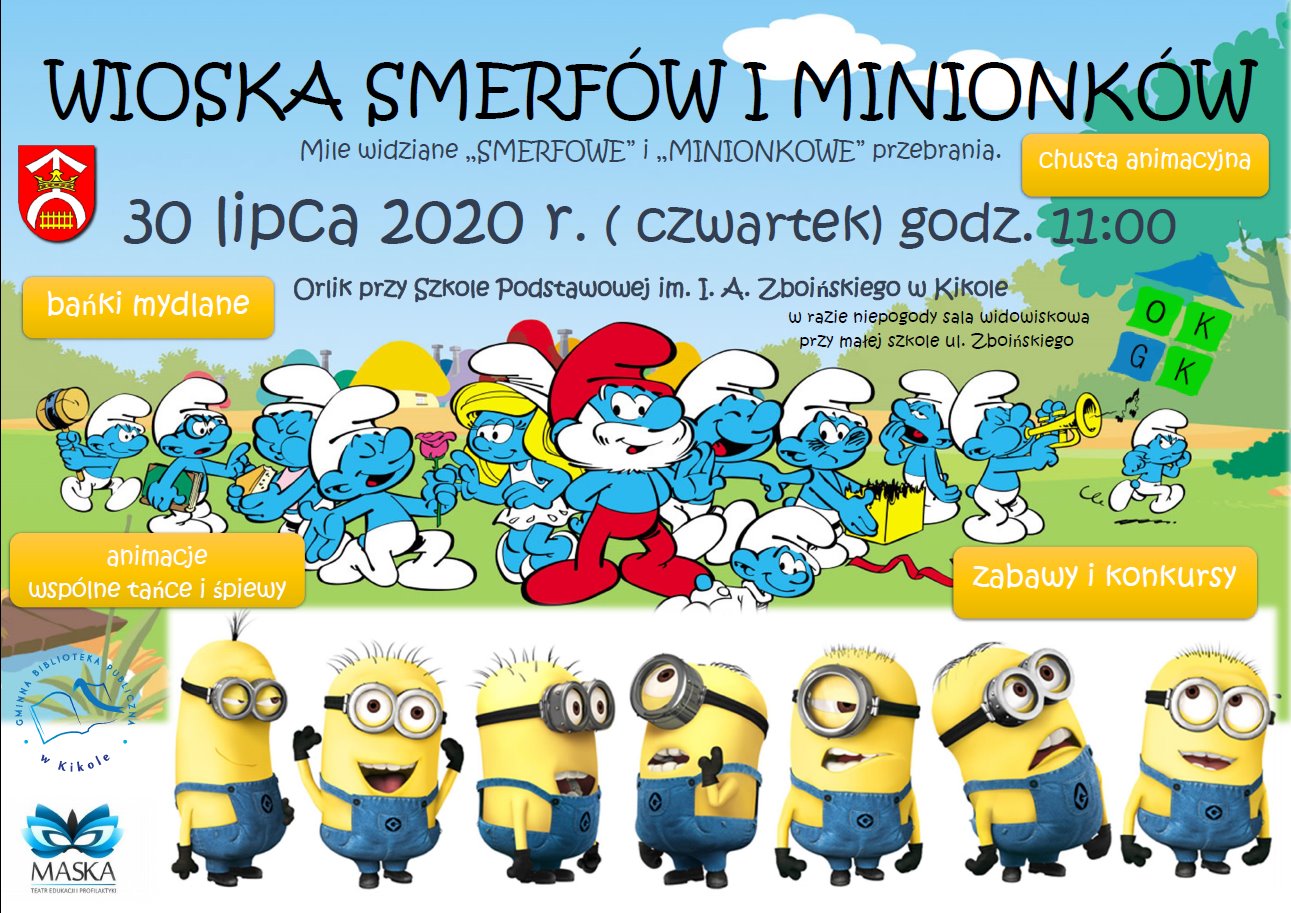 Wesołe smerfy i minionki