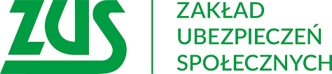 Logo ZUS zielony napis na białym tle
