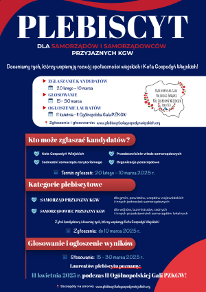 Ruszają zgłoszenia do II Ogólnopolskiego Plebiscytu „Samorząd Przyjazny KGW”