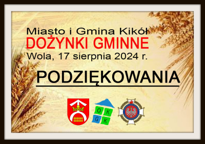 Dożynki Gminne 2024 - podziękowania dla sponsorów