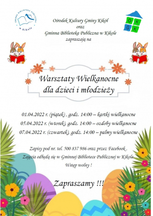 Zapraszamy do zapisów na warsztaty🐰