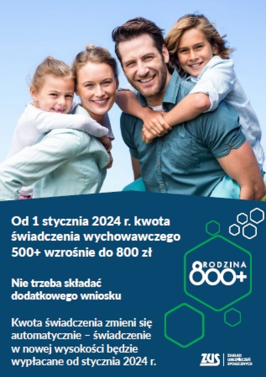 Od 1 stycznia 2024 r. kwota świadczenia wychowawczego 500+ wzrośnie do 800 zł