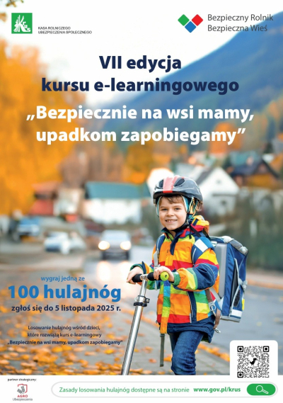 Kurs e-learningowy pt. „Bezpiecznie na wsi mamy – upadkom zapobiegamy&quot;