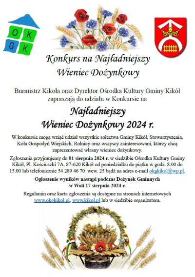 konkurs - wieniec dozynkowy 2024