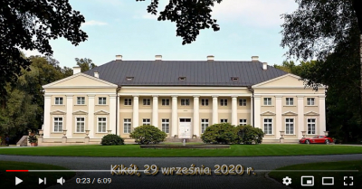 na zdjęciu Pałac w Kikole napis Kikół, 29 września 2020 r.
