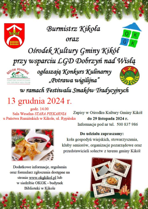 Konkurs kulinarny "Potrawa wigilijna" w ramach Festiwalu Smaków Tradycyjnych
