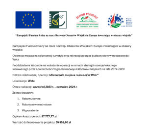 Utworzenie miejsca rekreacji w Woli