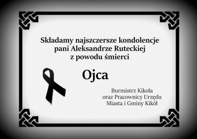 Kondolencje dla pani Aleksandry Ruteckiej