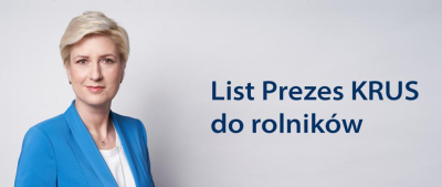 List Prezes KRUS dr Aleksandry Hadzik z okazji dożynek