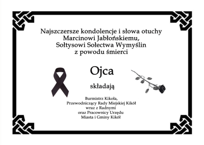Kondolencje dla Marcina Jabłońskiego