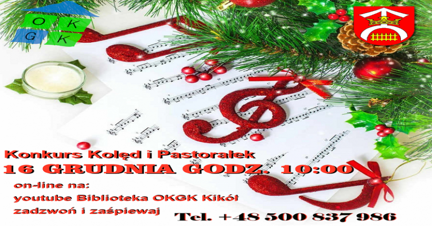 Konkursu Kolęd i Pastorałek on-line 16 grudnia godz. 10:00