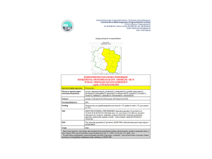 OSTRZEŻENIA METEOROLOGICZNE ZBIORCZO NR 75