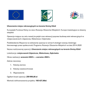 Utworzenie miejsc rekreacyjnych na terenie Gminy Kikół