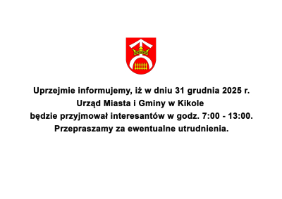 zmiana godzin pracy Urzędu
