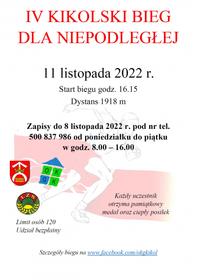 IV KIKOLSKI BIEG DLA NIEPODLEGŁEJ