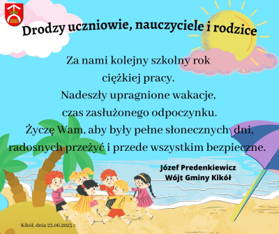 Zdrowych bezpiecznych wakacji - życzenia