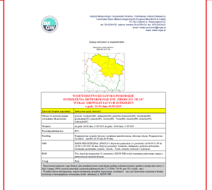 OSTRZEŻENIA METEOROLOGICZNE ZBIORCZO NR 167