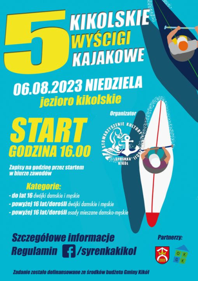 Zapraszamy 6️⃣ sierpnia na Kikolskie Wyścigi Kajakowe 🚣‍♀️
