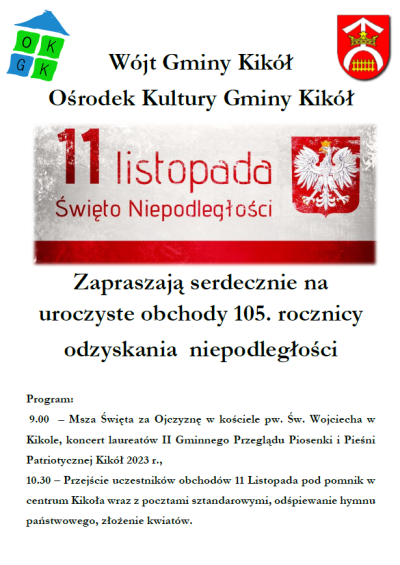 Uroczyste Obchody 105. Rocznicy Odzyskania Niepodległości