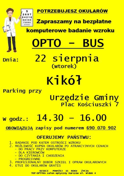 Zapraszamy na bezpłatne komputerowe badanie wzroku - plakat