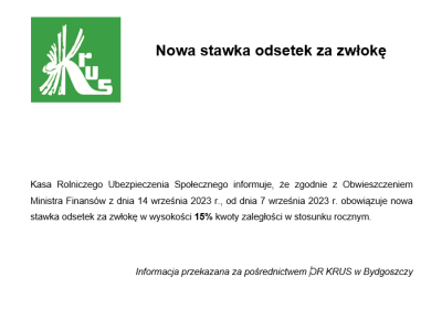 Nowa stawka odsetek za zwłokę- informacja