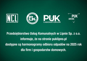Harmonogram zbierania odpadów przez PUK Lipno