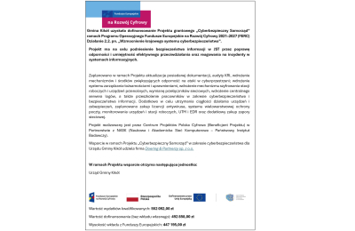 Gmina Kikół uzyskała dofinansowanie Projektu grantowego „Cyberbezpieczny Samorząd” - informacja