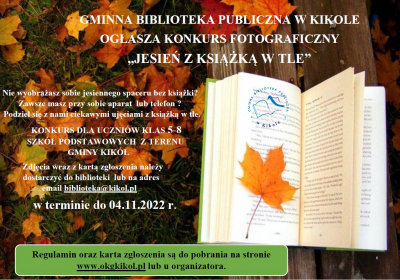 Konkurs fotograficzny „Jesień z książką w tle”
