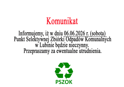 Zmiana organizacji pracy PSZOK-u w Lubinie
