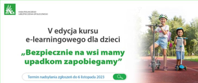 Rozwiąż kurs e-learningowy i wygraj jedną  z 50 hulajnóg ufundowanych przez  Kasę Rolniczego Ubezpieczenia Społecznego