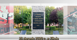 pomnik w centrum Kikoła oraz część muralu