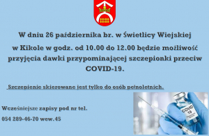 możliwość przyjęcia dawki przypominającej szczepionki przeciw COVID-19 -plakat