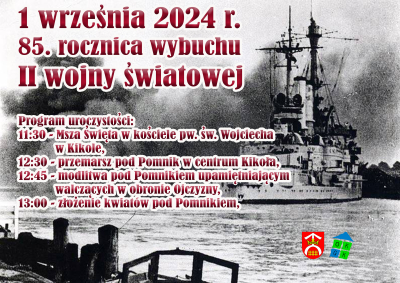 85. rocznica wybuchu II wojny światowej - program uroczystości
