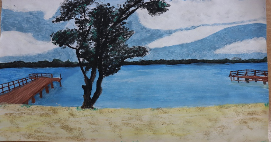 ilustracja pomosty i jezioro w Kikole