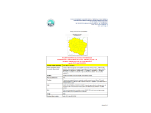 OSTRZEŻENIA METEOROLOGICZNE ZBIORCZO NR 178