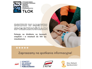 TŁOK ZAPRASZA NA SPOTKANIE DOT. DOTACJI „INICJUJ W MAŁYCH SPOŁECZNOŚCIACH”