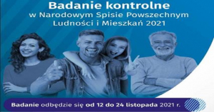 Od 12 do 24 listopada odbędzie się Badanie kontrolne w Narodowym Spisie Powszechnym Ludności i Mieszkań 2021. 