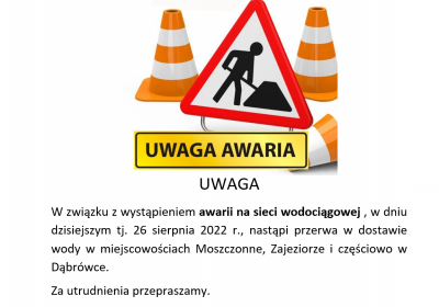 Awaria sieci wodociągowej 