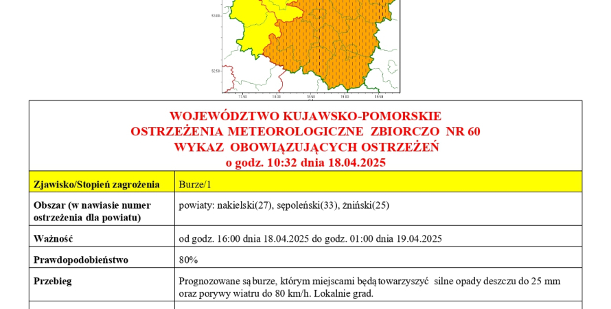 WOJEWÓDZTWO KUJAWSKO-POMORSKIE OSTRZEŻENIA...