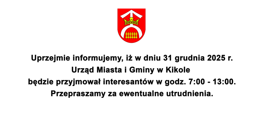 Zmiana organizacji pracy Urzędu Miasta i Gminy w...