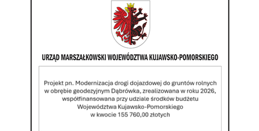 Projekt pn. Modernizacja drogi dojazdowej do...