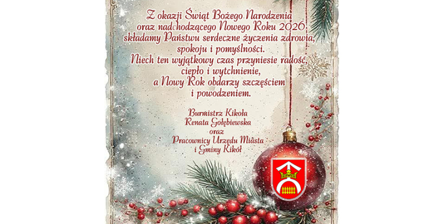 Życzenia z okazji Świąt Bożego Narodzenia