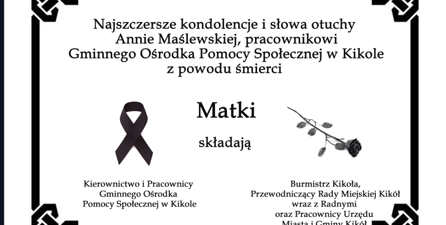 Kondolencje dla Anny Maślewskiej