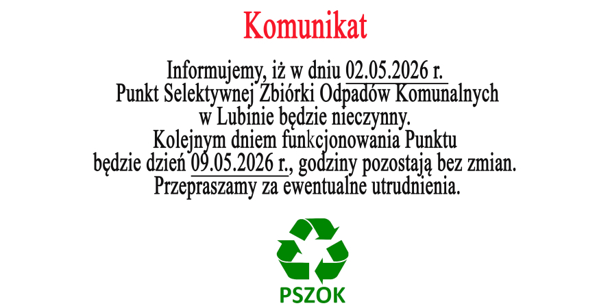 Zmiana organizacji pracy PSZOK-u w Lubinie