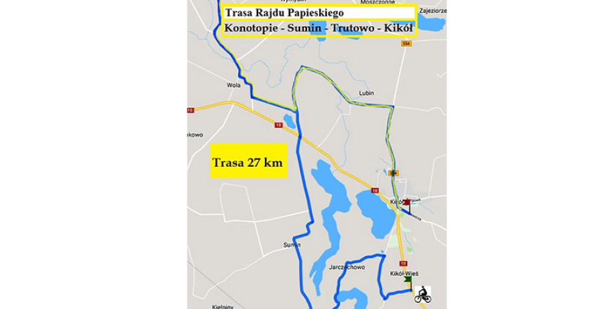 Trasa V Papieskiego Rajdu Rowerowego
