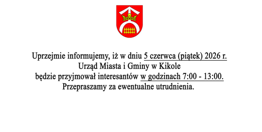 Zmiana organizacji pracy Urzędu Miasta i Gminy w...