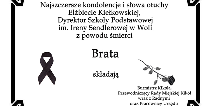 Kondolencje dla Elżbiety Kiełkowskiej